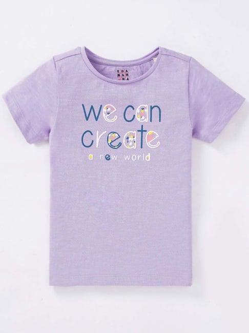 ed-a-mamma kids purple cotton printed t-shirt