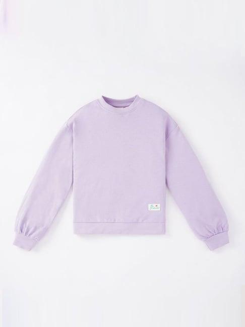 ed-a-mamma kids purple cotton regular fit full sleeves sweatshirt