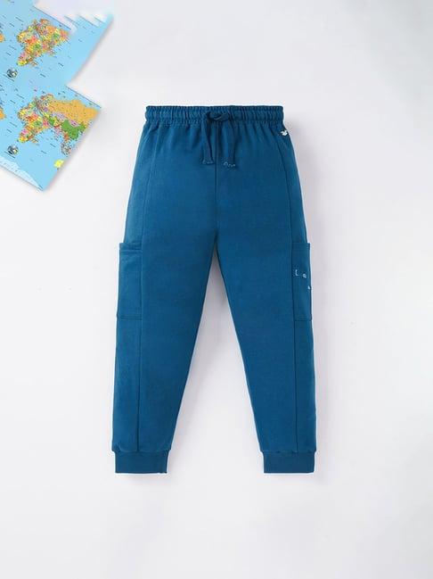 ed-a-mamma kids teal embroidered  joggers