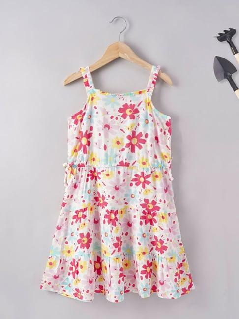 ed-a-mamma kids white floral print dress