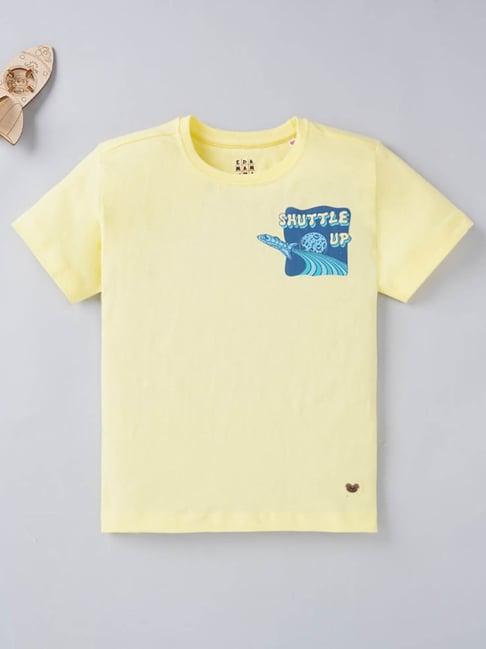 ed-a-mamma kids yellow graphic print t-shirt