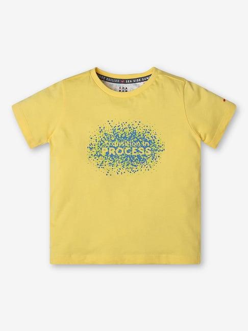 ed-a-mamma kids yellow printed t-shirt