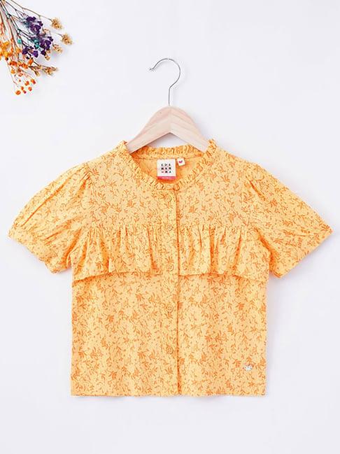 ed-a-mamma kids yellow printed top