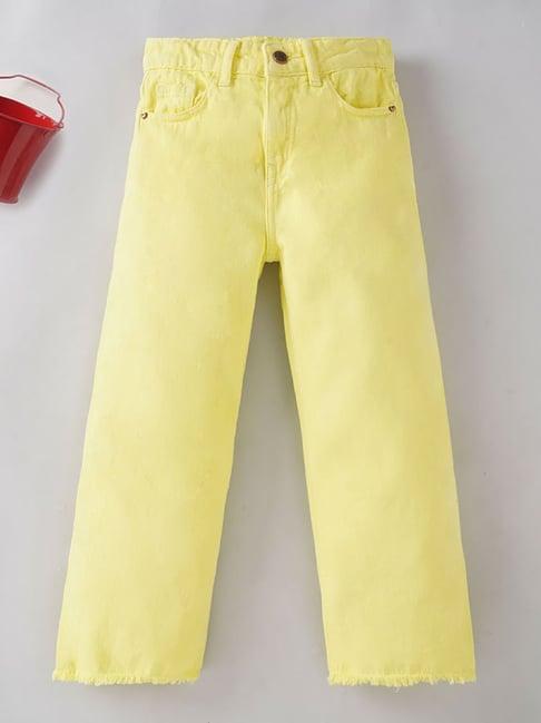 ed-a-mamma kids yellow solid jeans