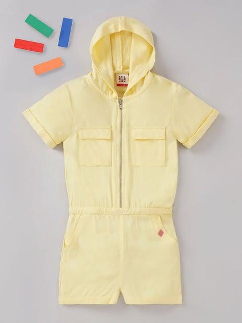 ed-a-mamma kids yellow solid jumpsuit