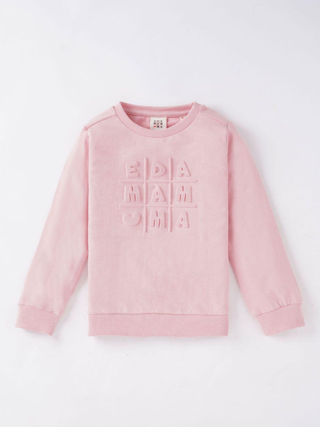 ed-a-mamma unisex kids pink printed sweatshirt