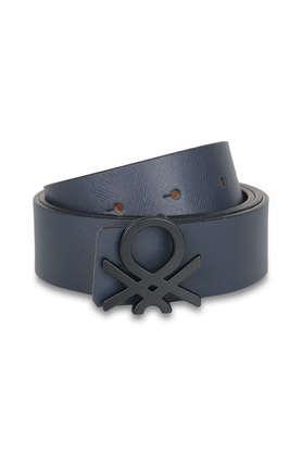 edgar leather men's casual reversible belt - navy