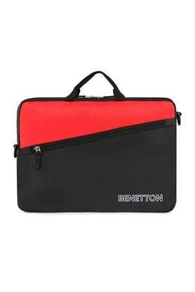 edgar printed polyester zipper closure men's laptop bag - red
