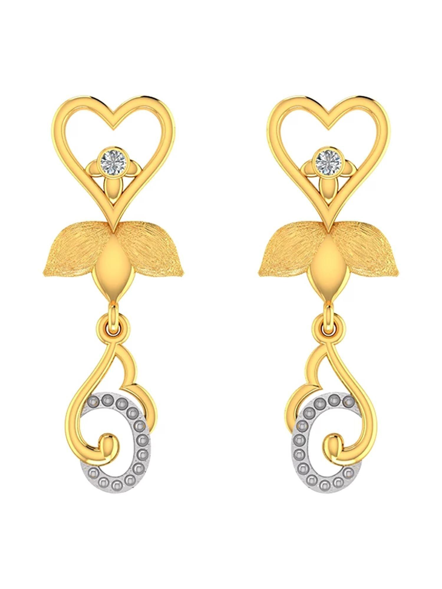 edhas dangler gold earrings with gold screw