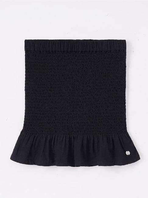 edheads kids black cotton regular fit skirt