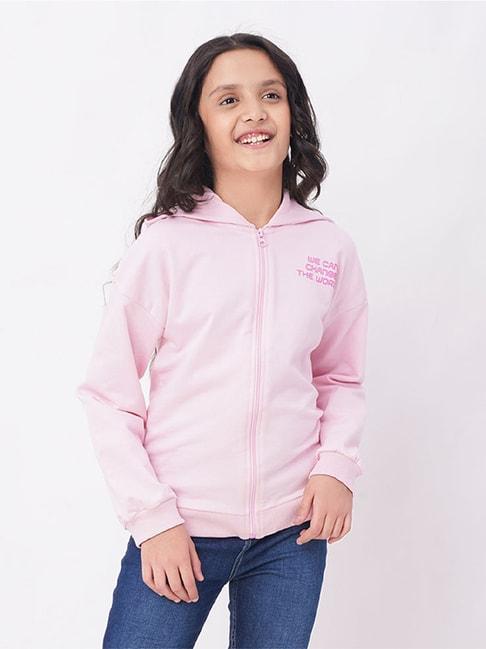 edheads kids pink cotton printed full sleeves jacket