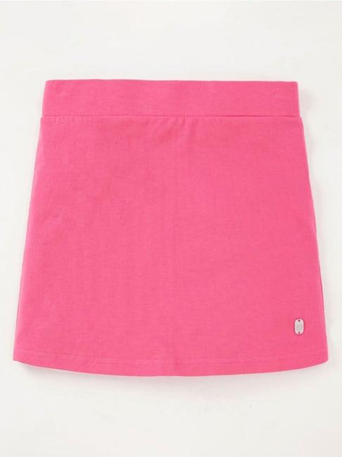 edheads-kids-pink-cotton-regular-fit-skirt