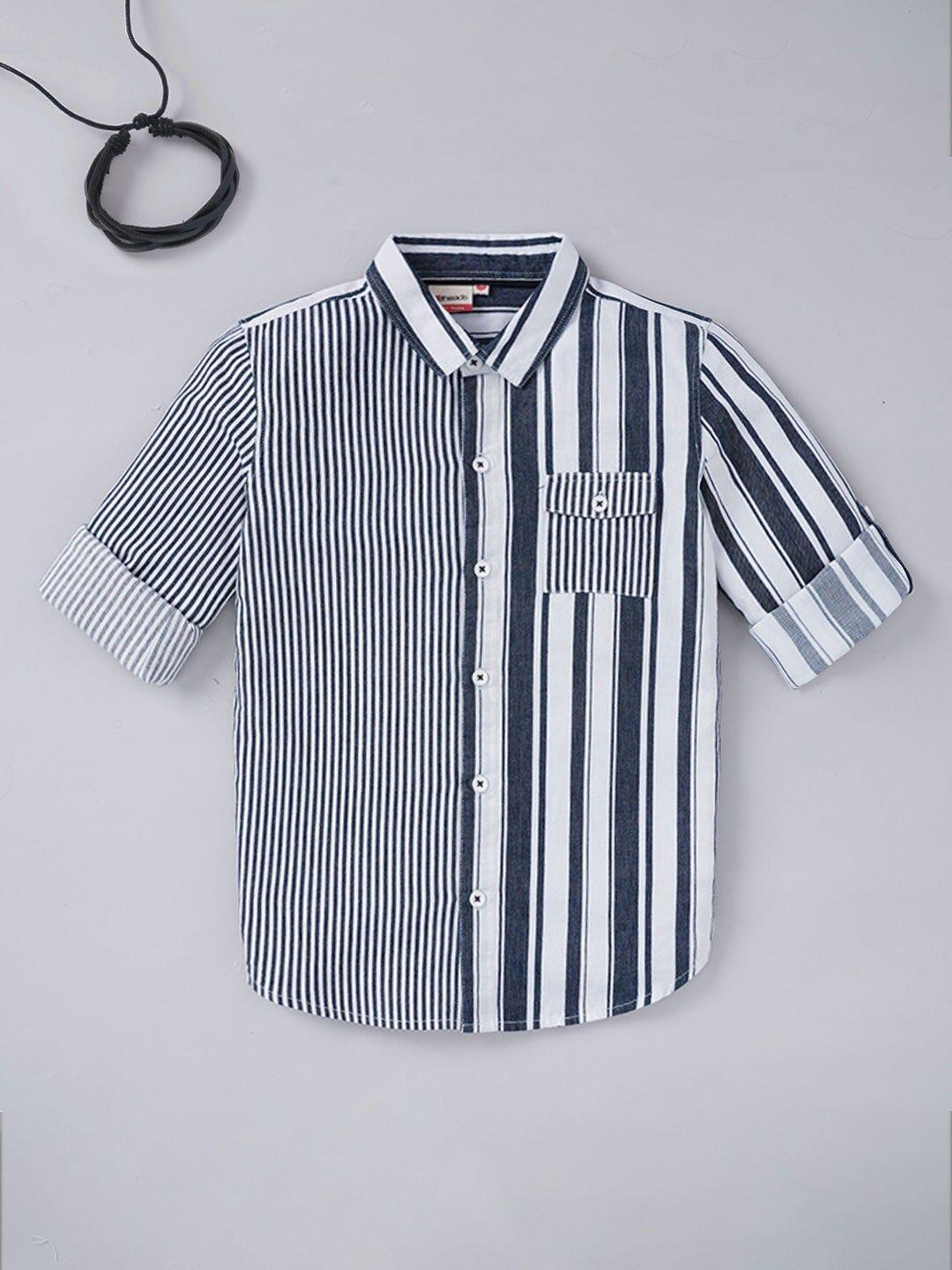 edheads boys blue striped cotton casual shirt