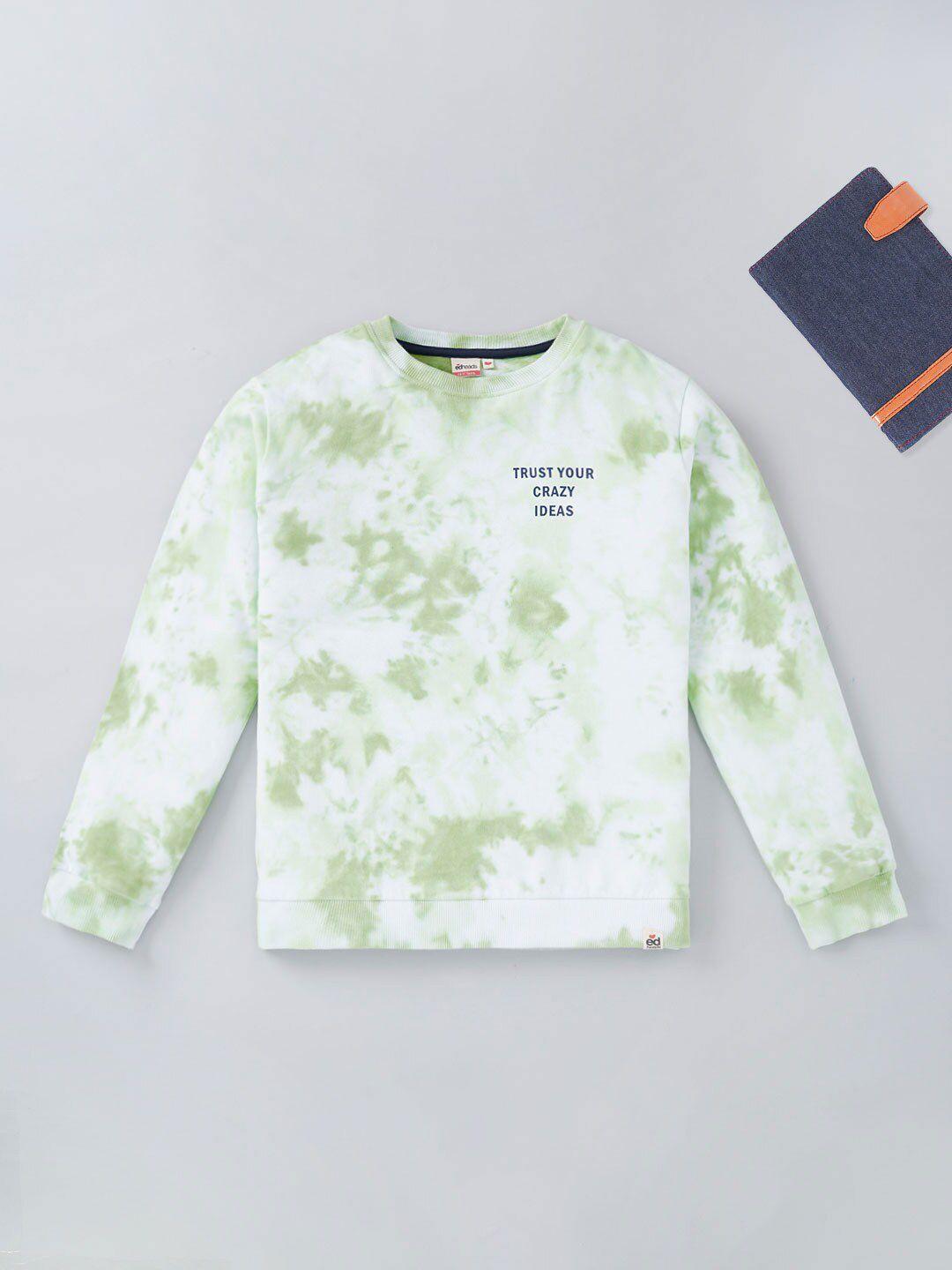 edheads boys green printed cotton sweatshirt