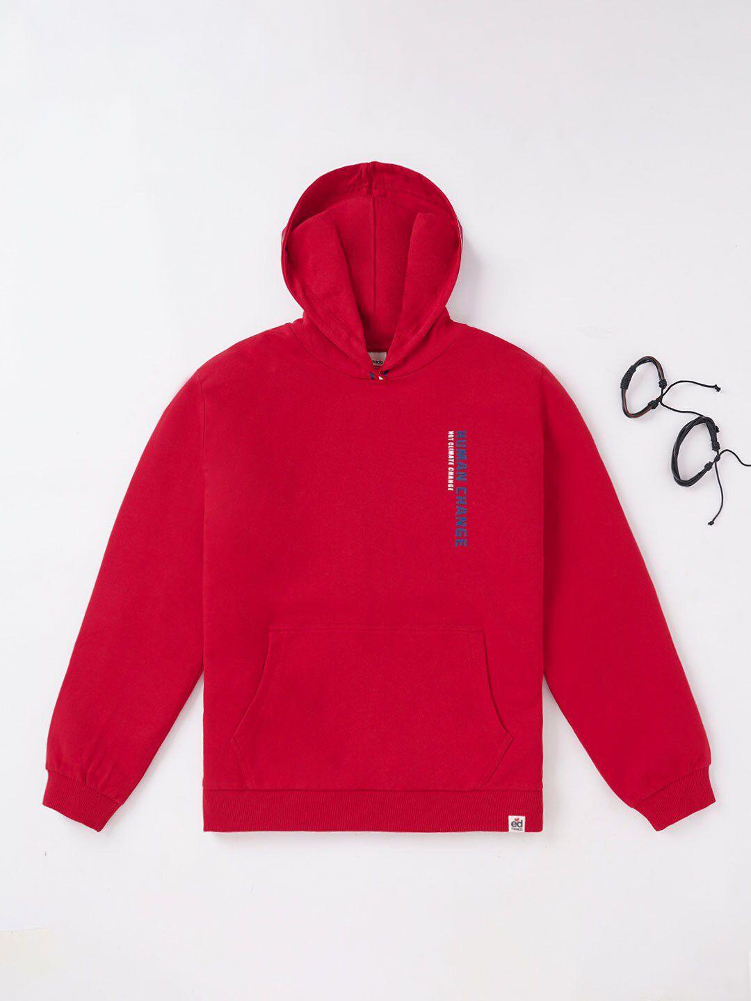edheads boys red hooded cotton sweatshirt