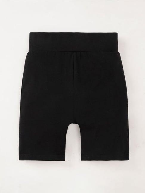 edheads kids black cotton regular fit shorts