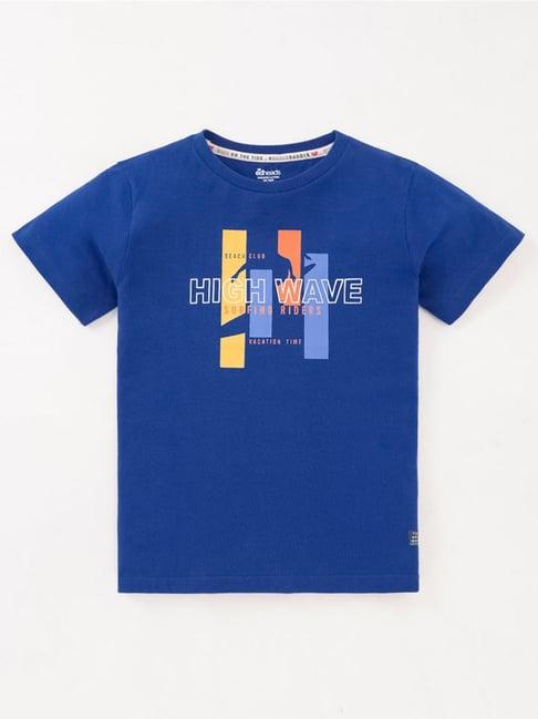 edheads kids blue cotton printed t-shirt