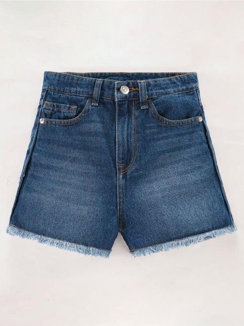 edheads kids blue cotton regular fit shorts