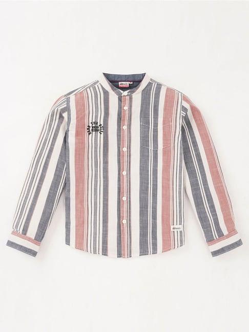 edheads kids multicolor cotton striped full sleeves shirt