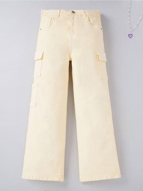 edheads kids yellow cotton regular fit jeans
