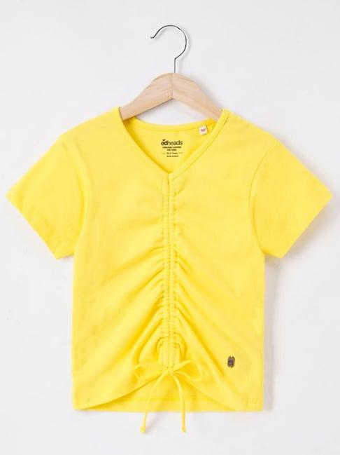 edheads kids yellow cotton regular fit t-shirt