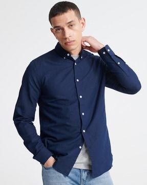 edit tailored fit shirt with button-down collar