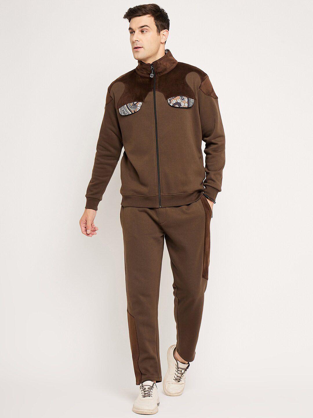 edrio printed mid-rise relaxed fit velour tracksuits