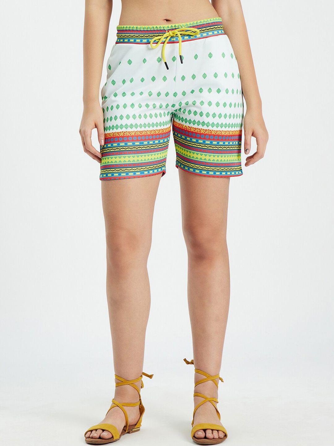 edrio women multicoloured printed shorts