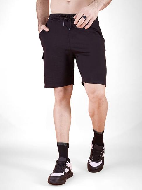 edrio black relaxed fit shorts