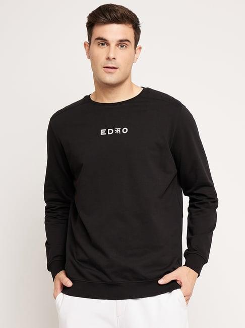 edrio boldly black relaxed fit printed sweatshirt