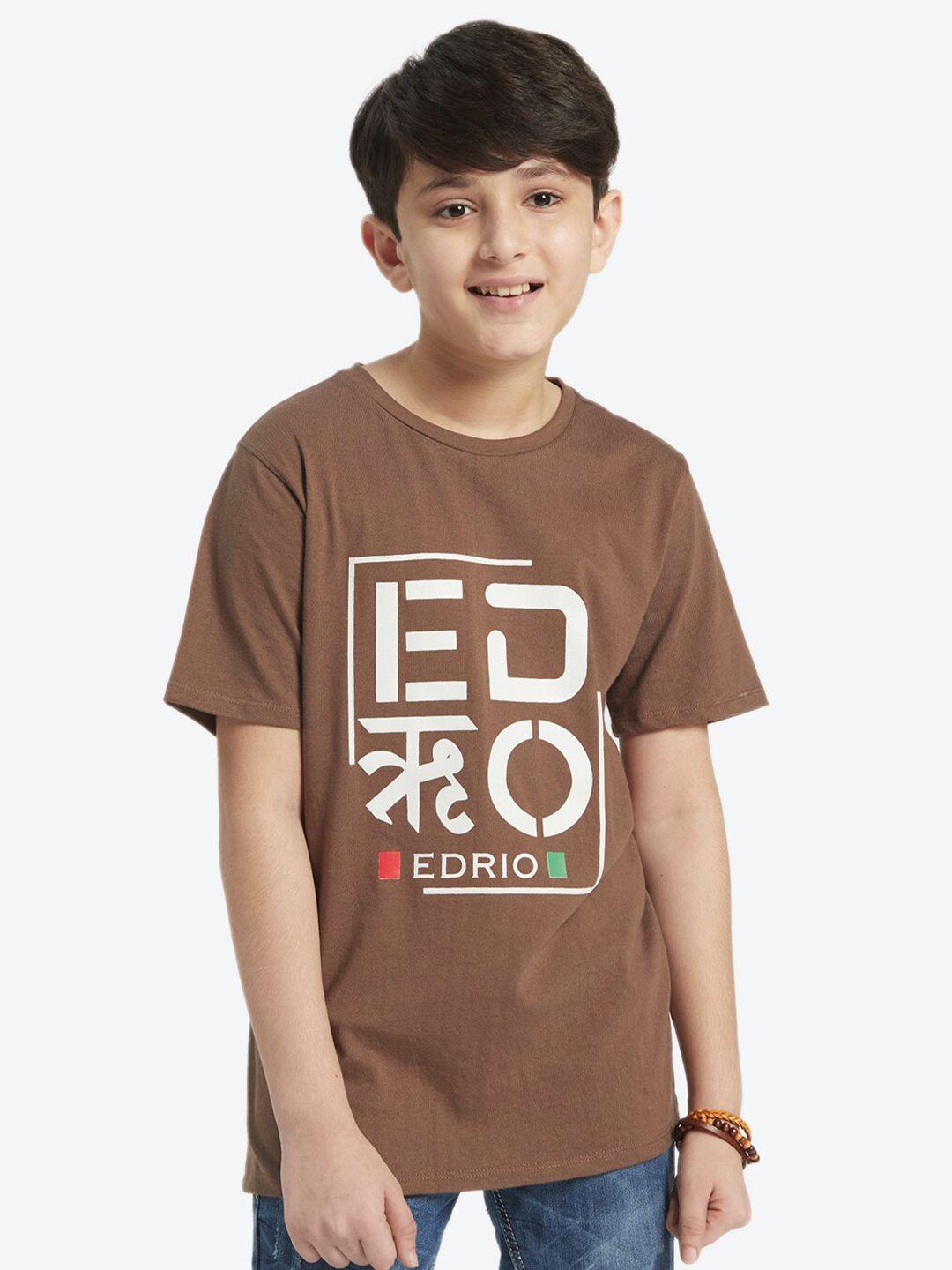 edrio boys typography printed cotton t-shirt