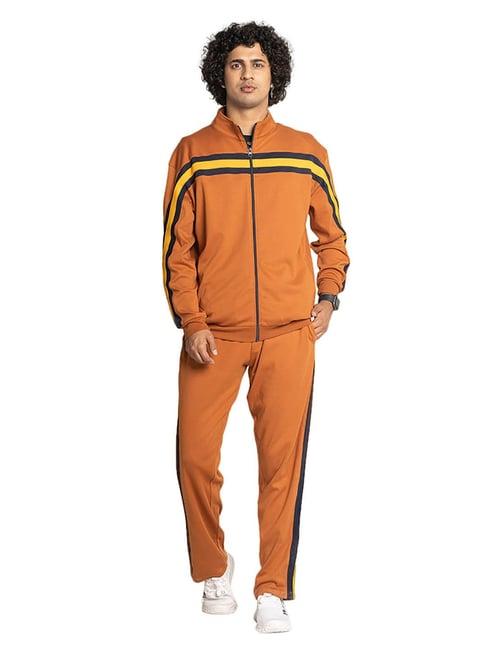 edrio brown regular fit tracksuit