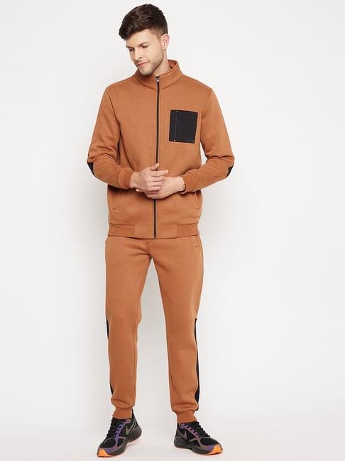 edrio brown regular fit tracksuits