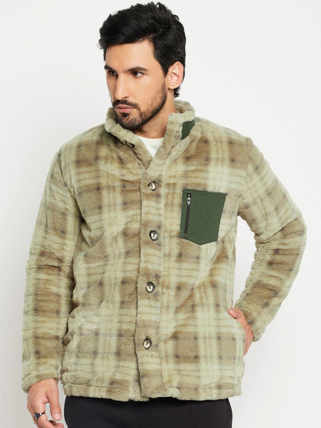 edrio checked fleece tailored jacket