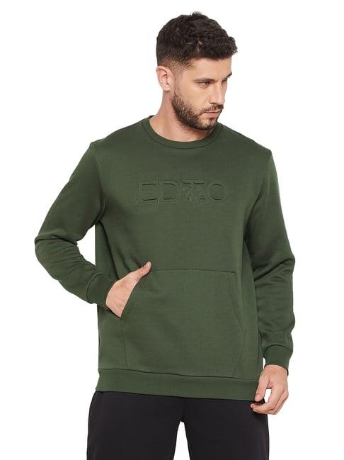 edrio dark green regular fit sweatshirt