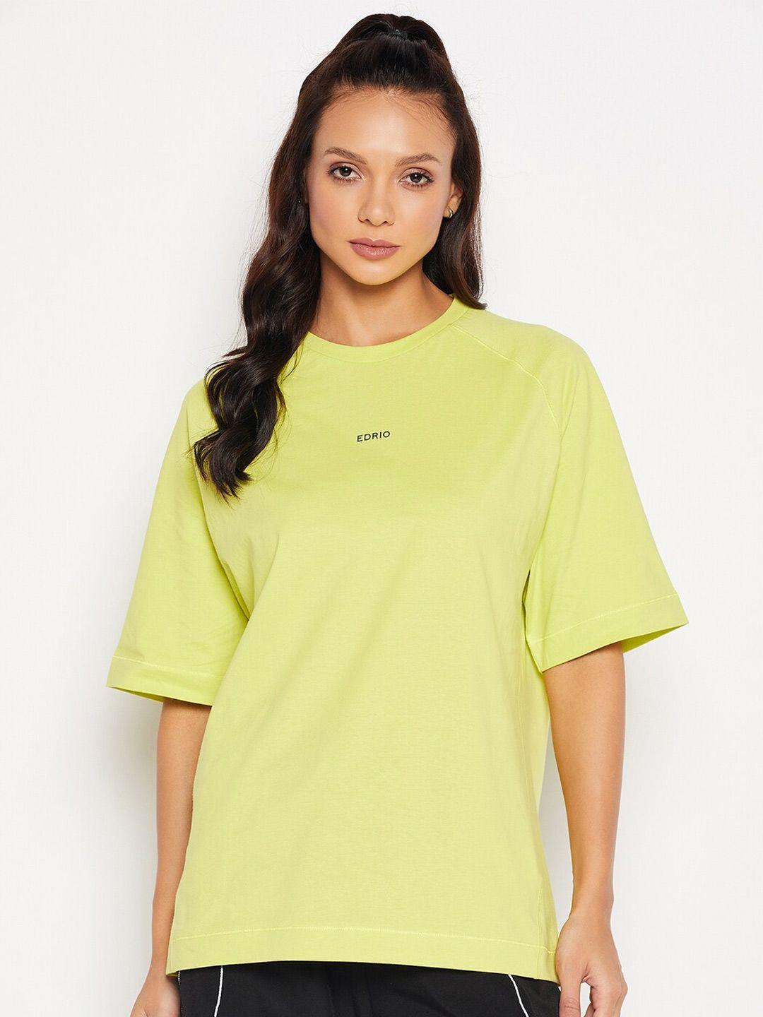 edrio drop-shoulder sleeves pure cotton loose fit t-shirt