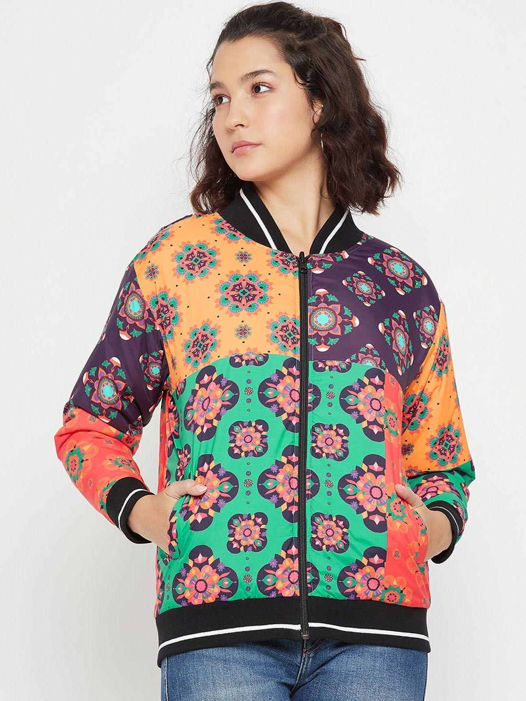 edrio floral printed reversible bomber jacket