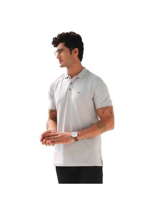 edrio grey regular fit polo t-shirt