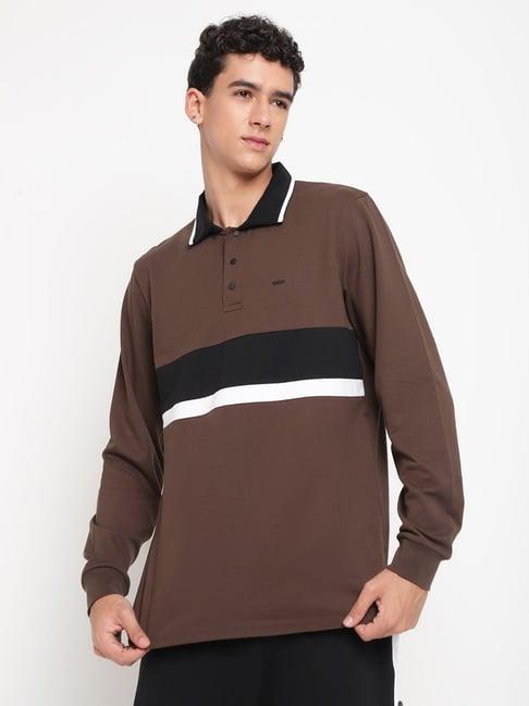 edrio hot fudge relaxed fit colour block polo t-shirt