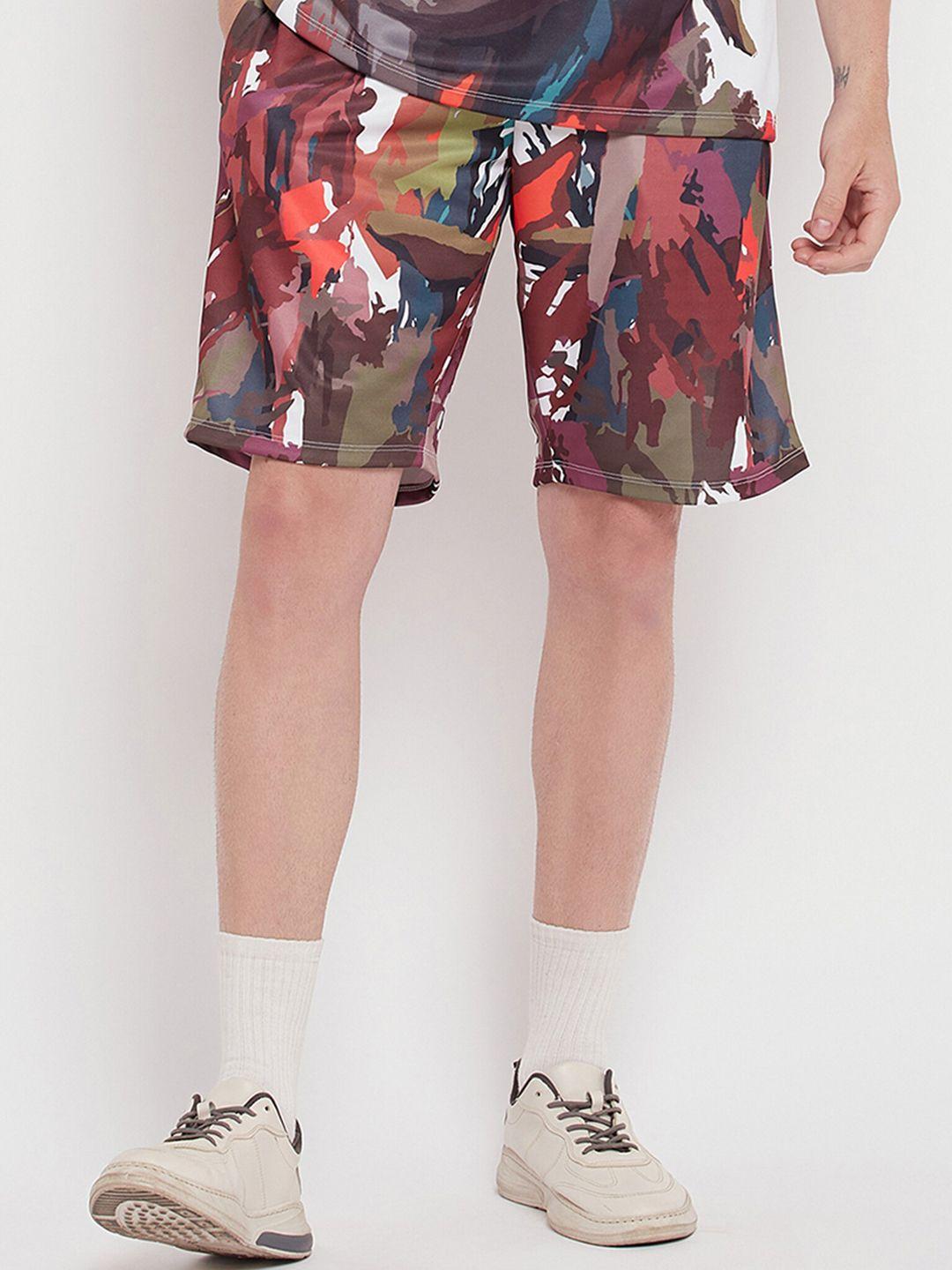 edrio men abstract printed cotton shorts