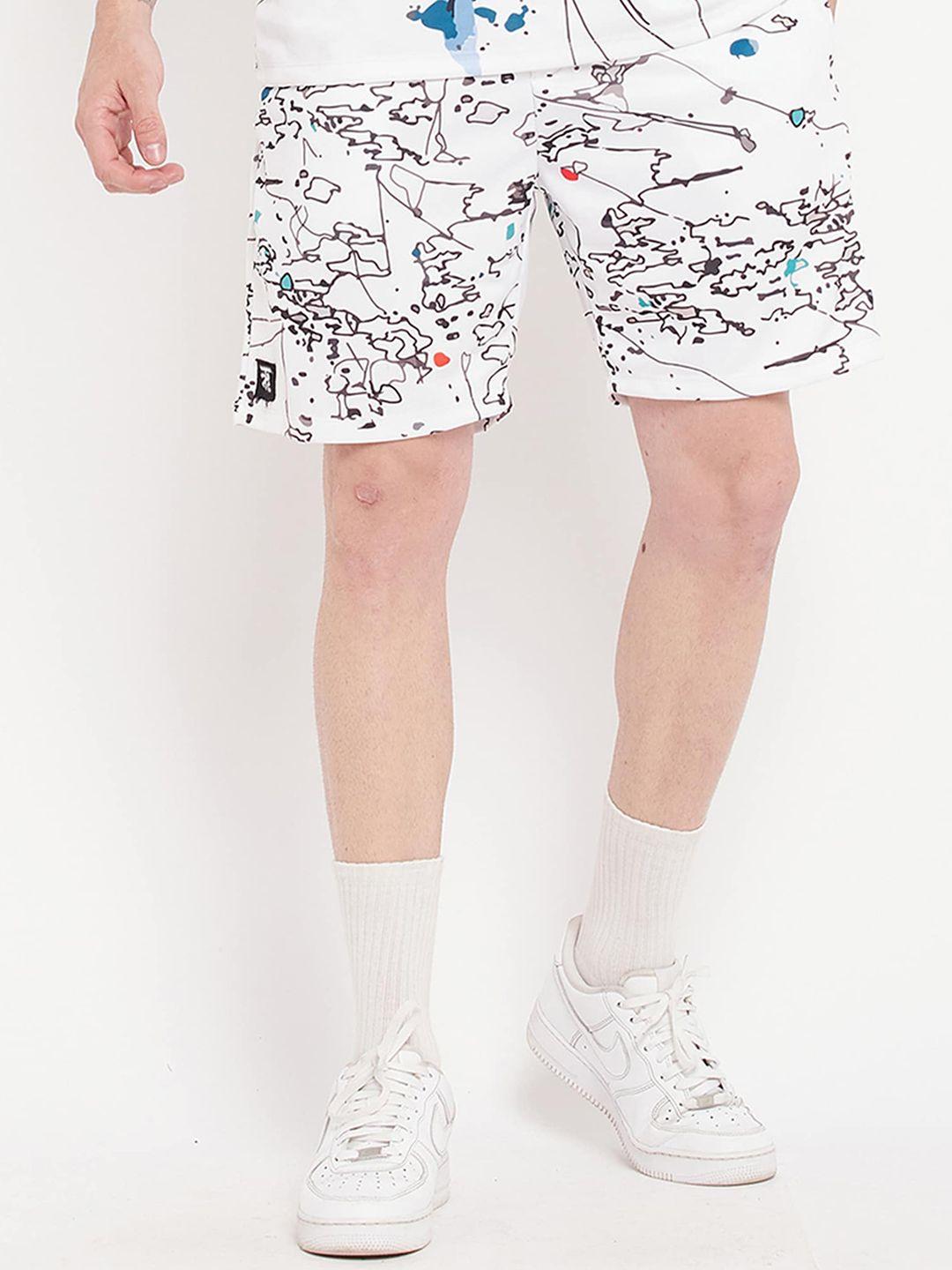 edrio men abstract printed cotton shorts