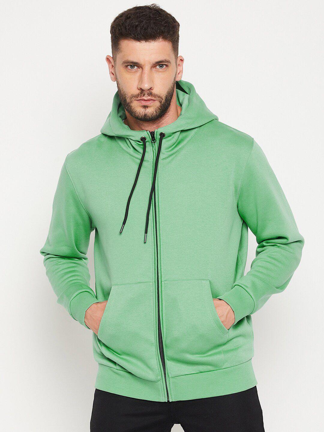 edrio men green hooded fleece sweatshirt
