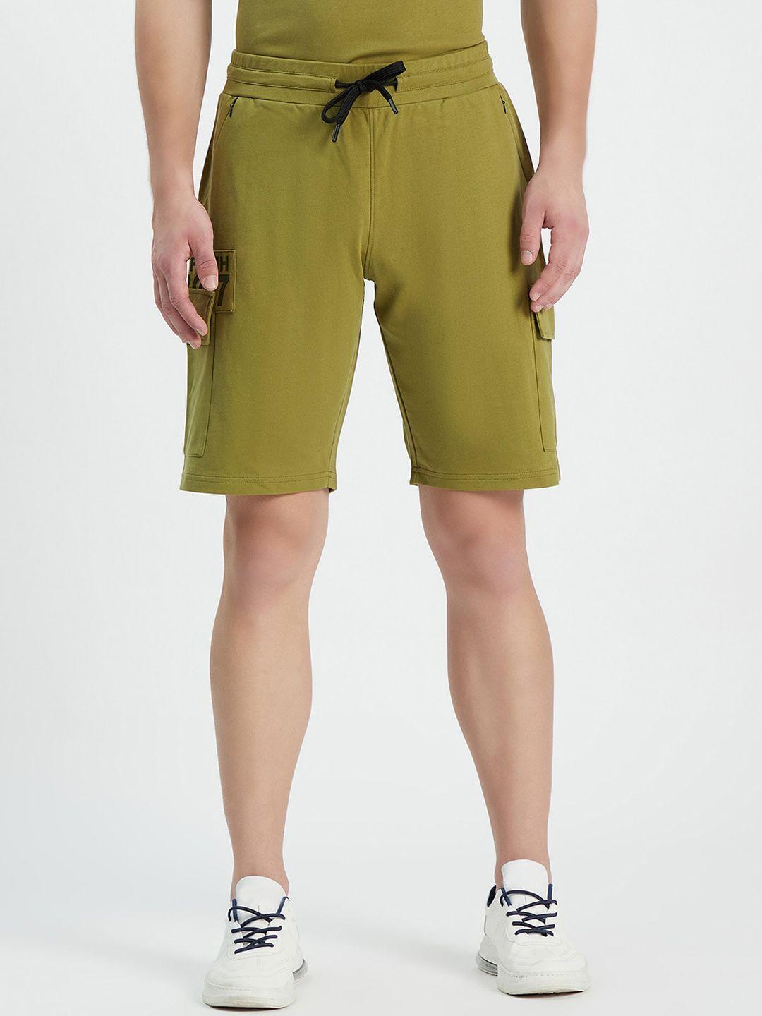 edrio men olive green shorts