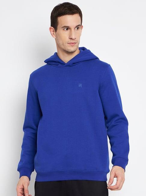 edrio mid blue relaxed fit hooded sweatshirt