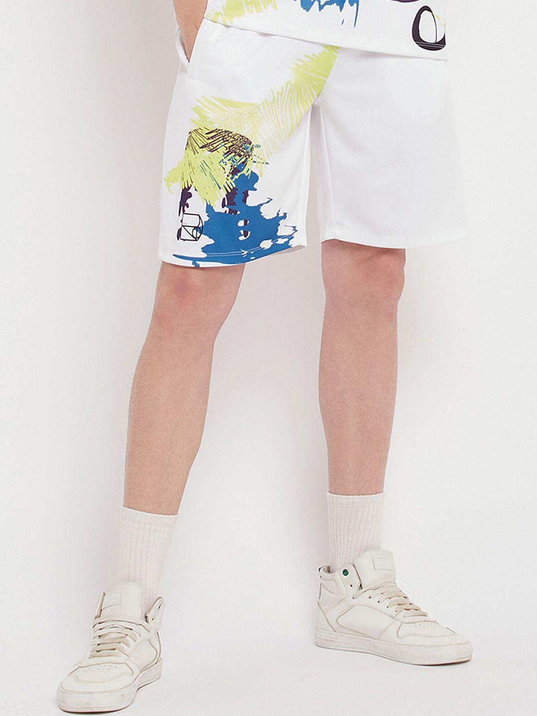 edrio mid-rise abstract printed cotton shorts