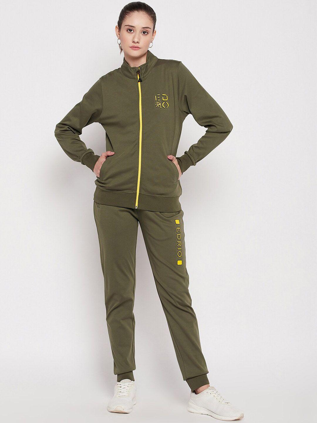 edrio mock collar cotton mid-rise tracksuits