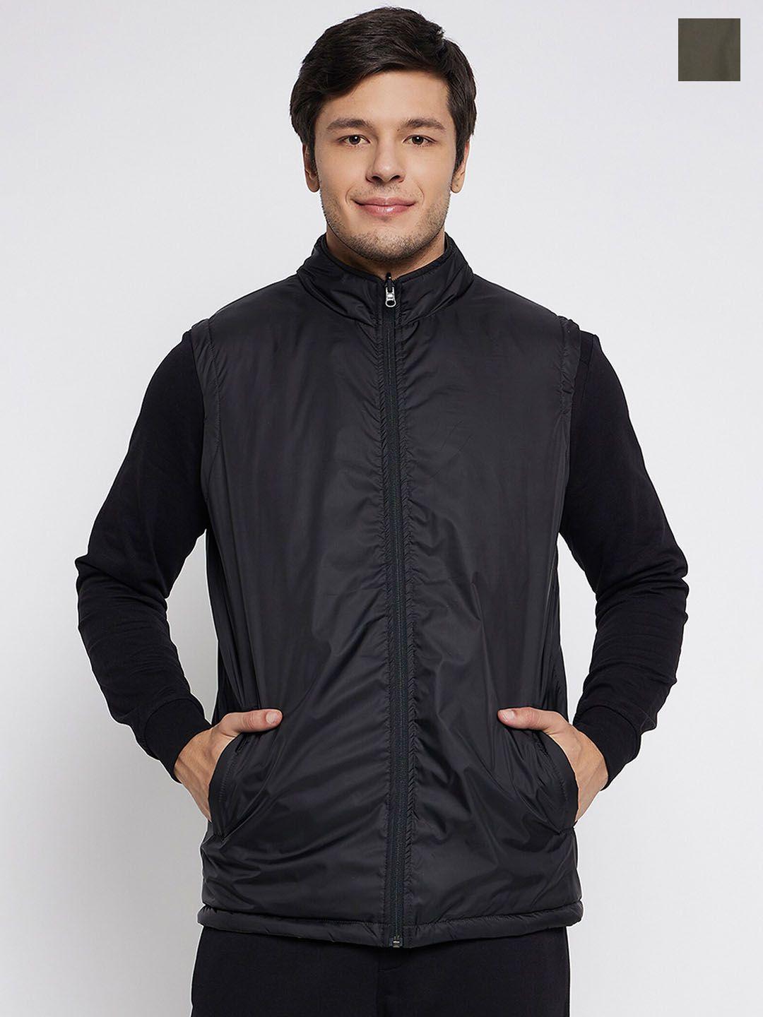 edrio mock collar reversible cotton tailored jacket