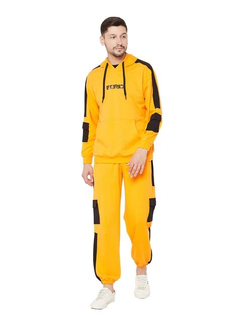 edrio mustard yellow loose fit tracksuit