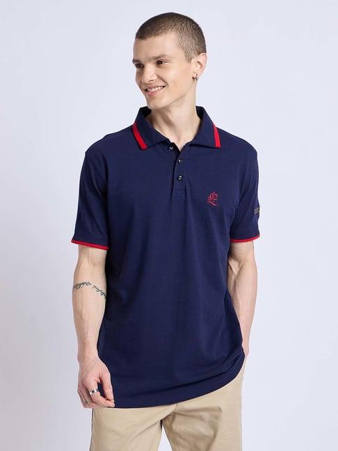 edrio navy regular fit polo t-shirt