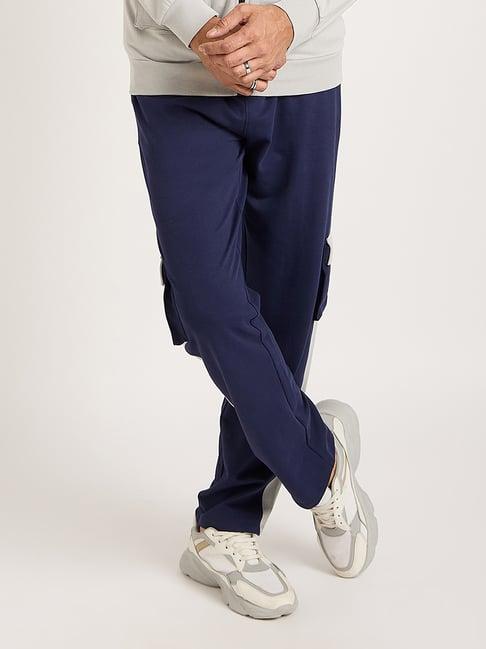 edrio navy regular fit trackpants